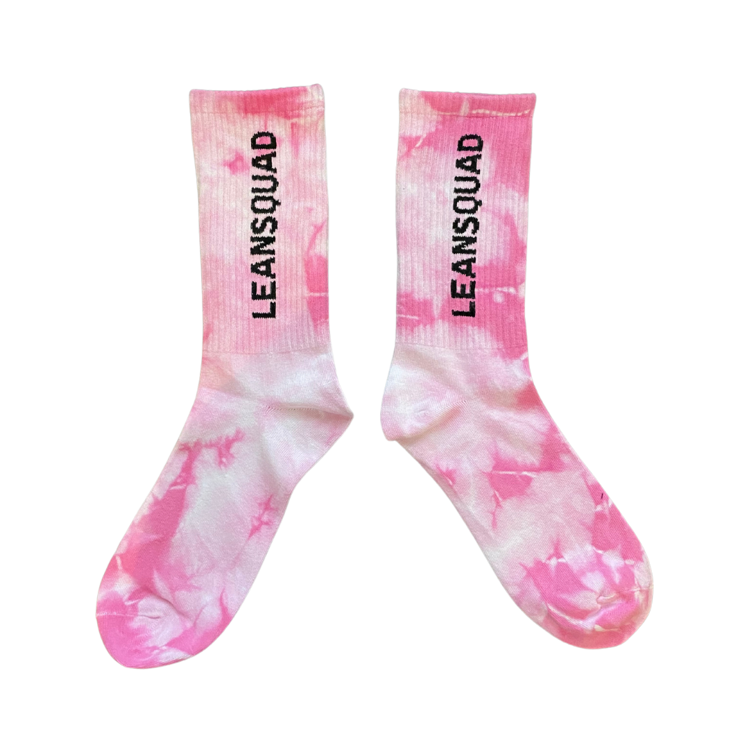 LEANSQUAD Tie-Dye Socks (Pink)