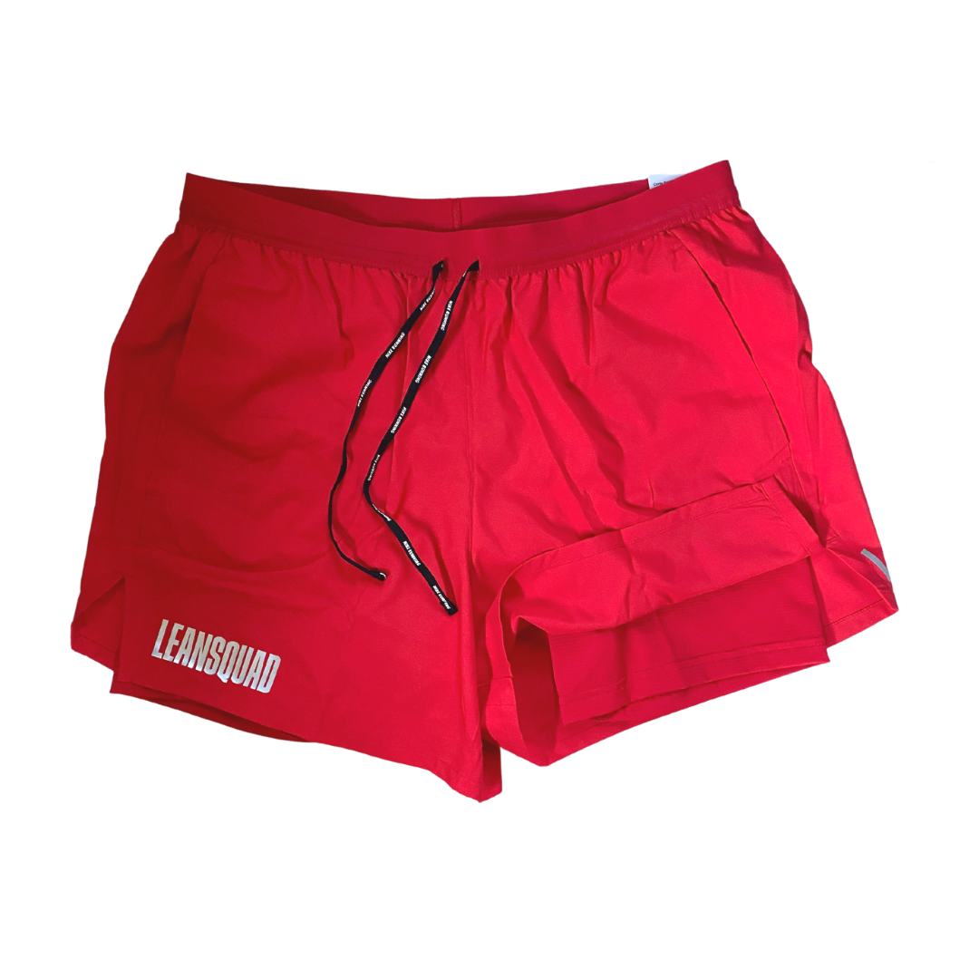 LEANSQUAD X Nike Flex Stride Men's 5 Inch Short Red