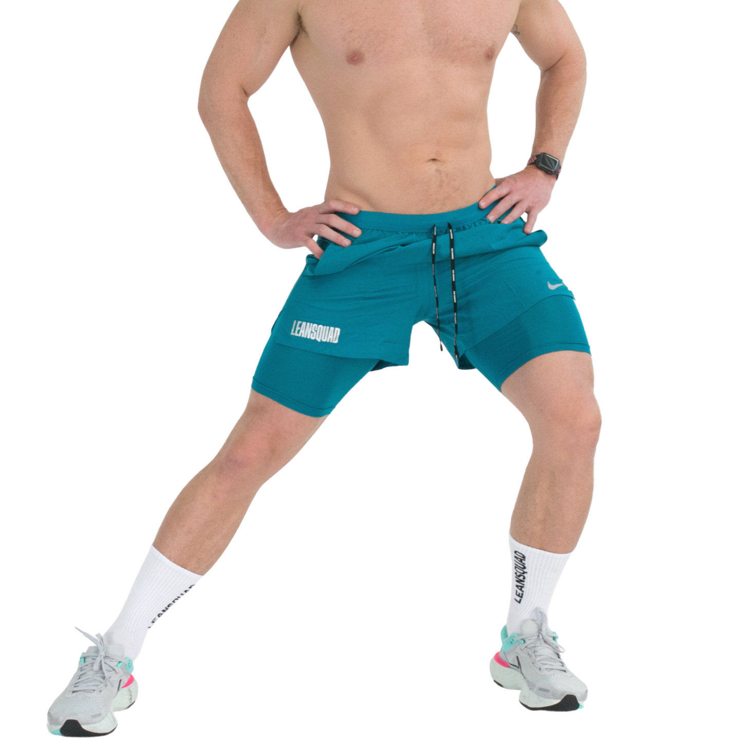 LEANSQUAD X Nike Flex Stride Men's 5 Inch Short TEAL