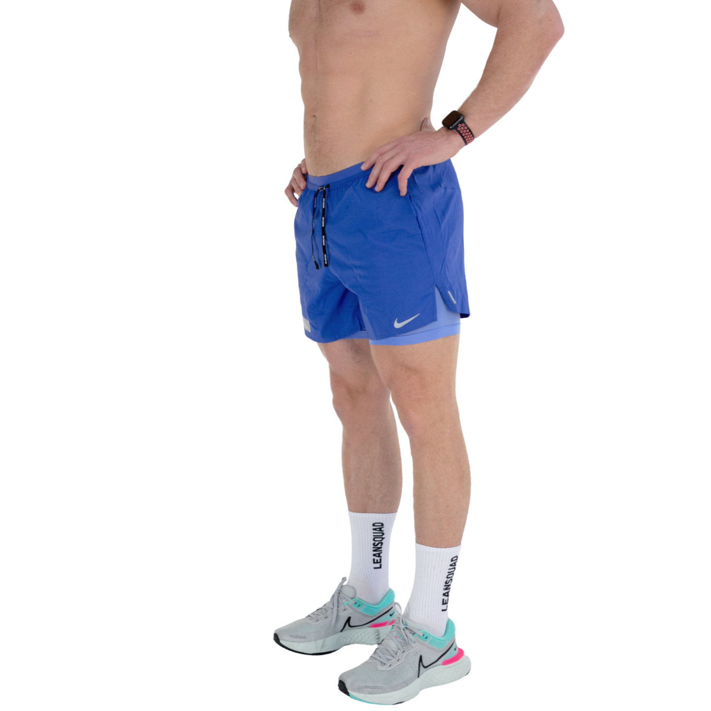 LEANSQUAD X Nike Flex Stride Men's 5 Inch Short BLUE