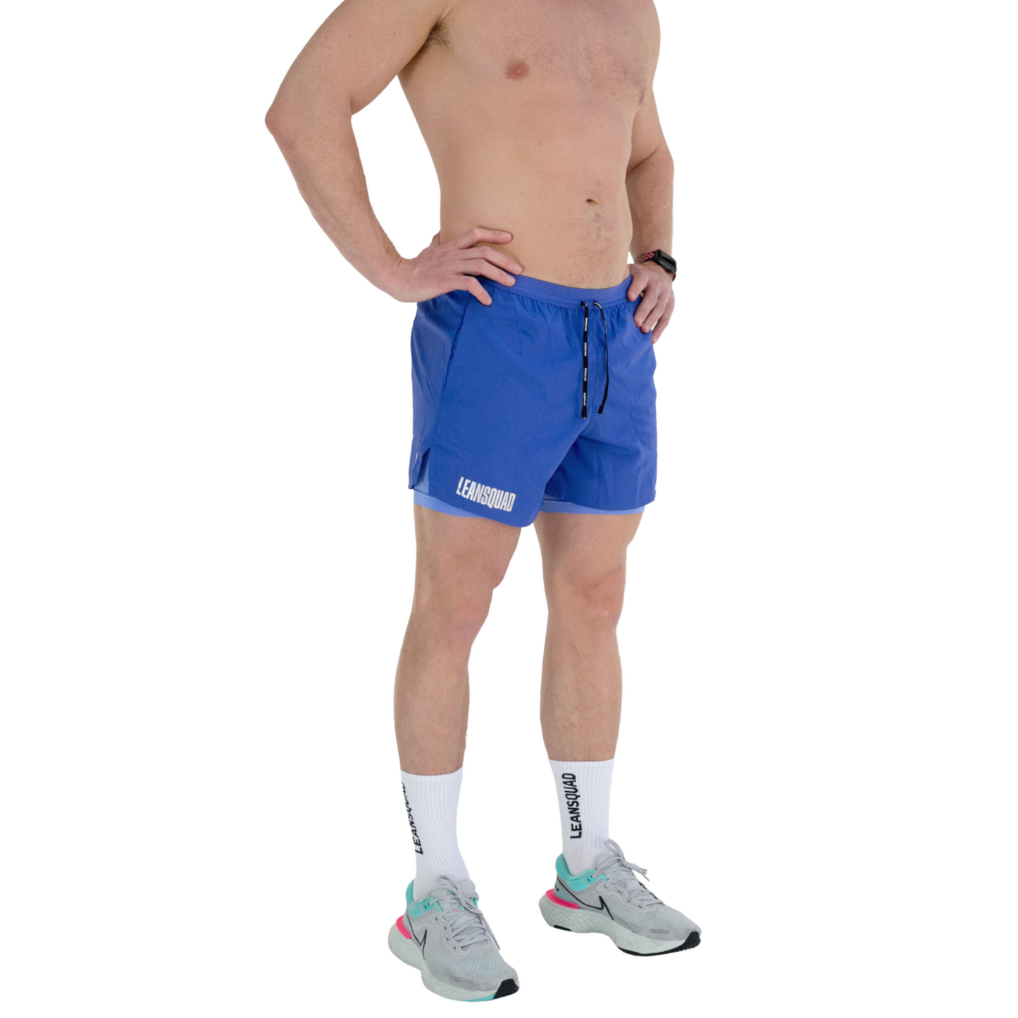 LEANSQUAD X Nike Flex Stride Men's 5 Inch Short BLUE