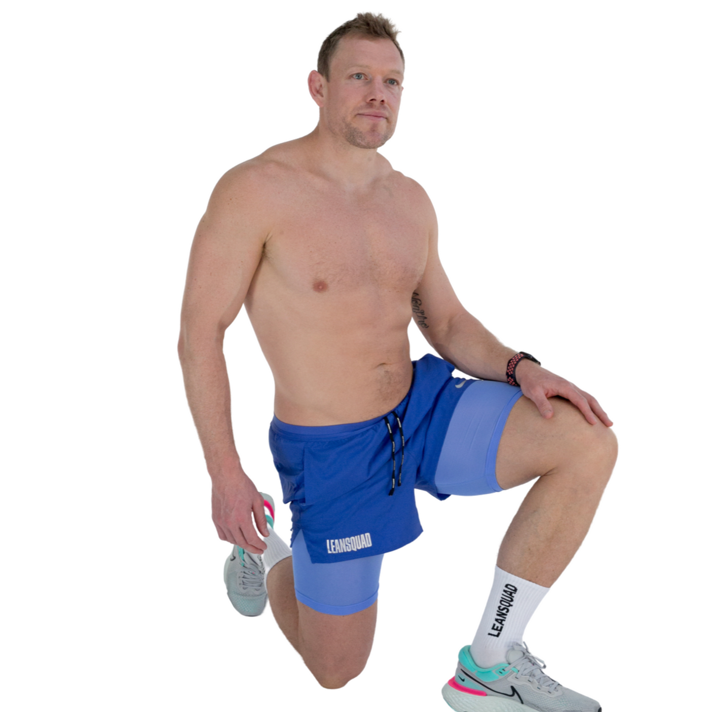 LEANSQUAD X Nike Flex Stride Men's 5 Inch Short BLUE